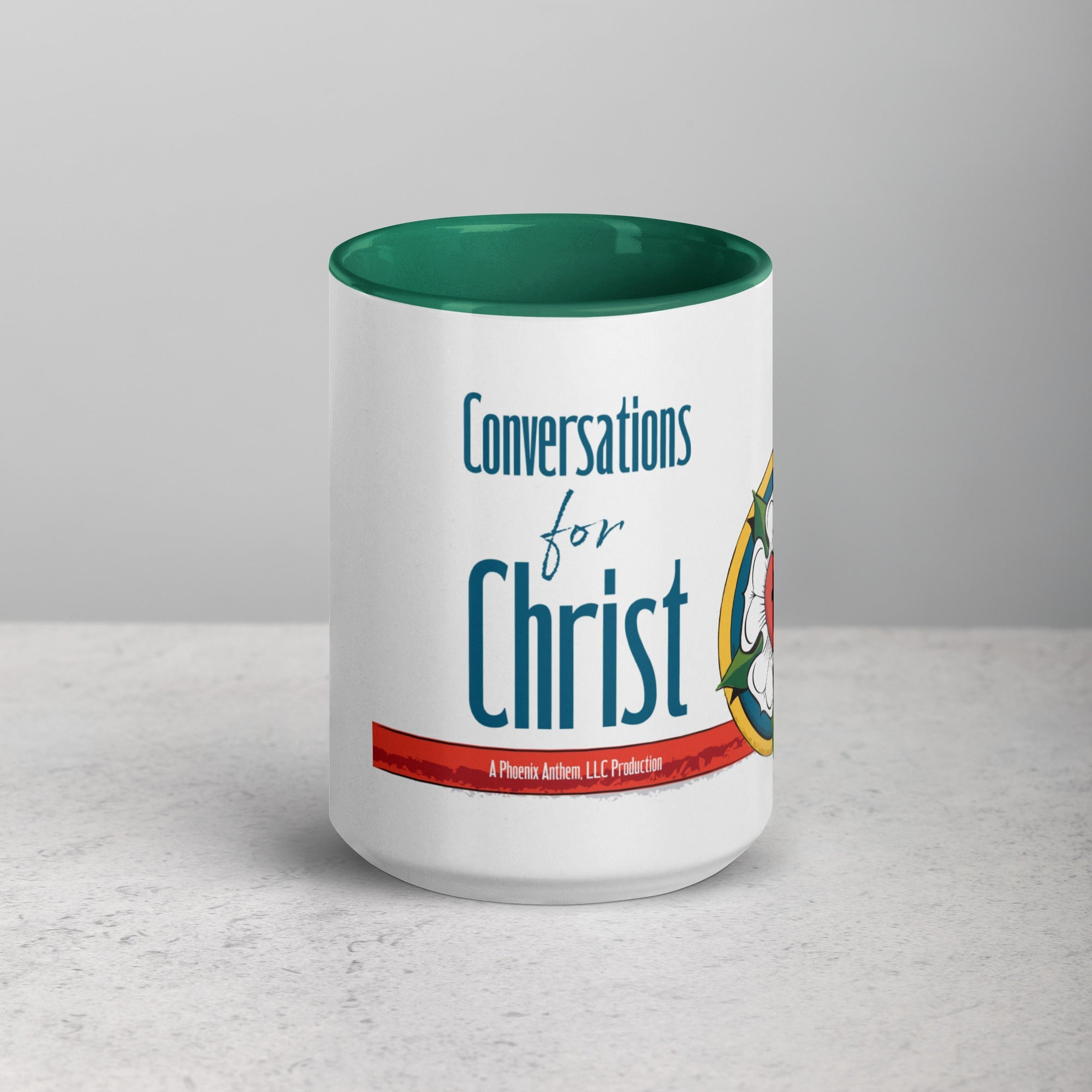 Conversations for Christ Mug with Luther Rose - Phoenix Anthem, LLC