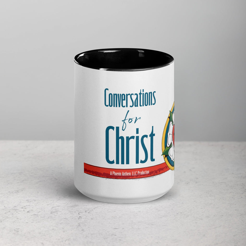 Conversations for Christ Mug with Luther Rose - Phoenix Anthem, LLC