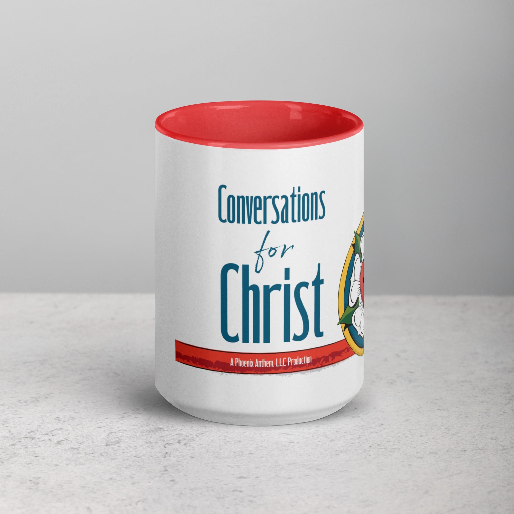 Conversations for Christ Mug with Luther Rose - Phoenix Anthem, LLC