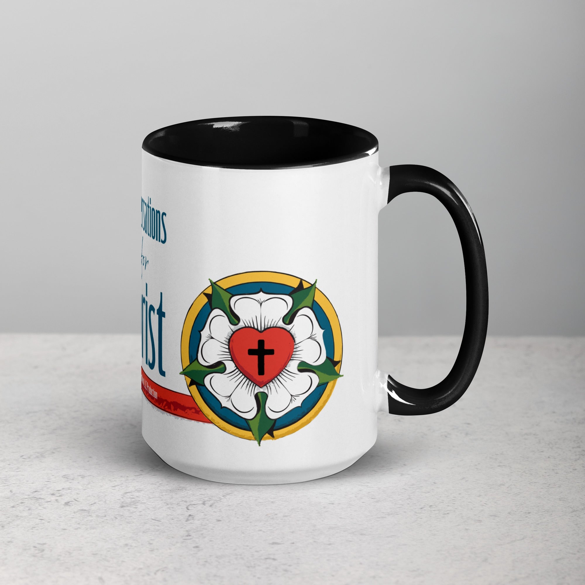 Conversations for Christ Mug with Luther Rose - Phoenix Anthem, LLC