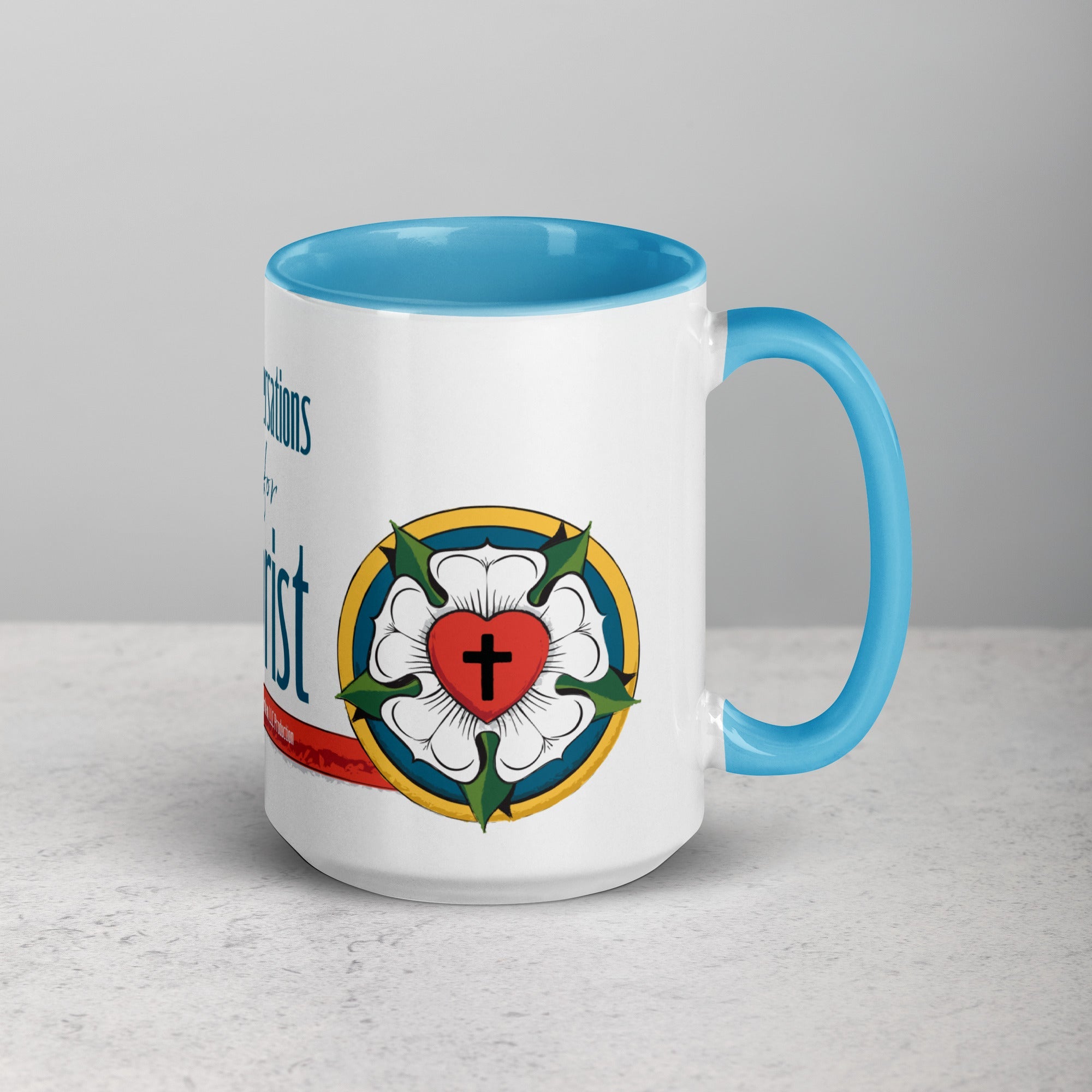 Conversations for Christ Mug with Luther Rose - Phoenix Anthem, LLC