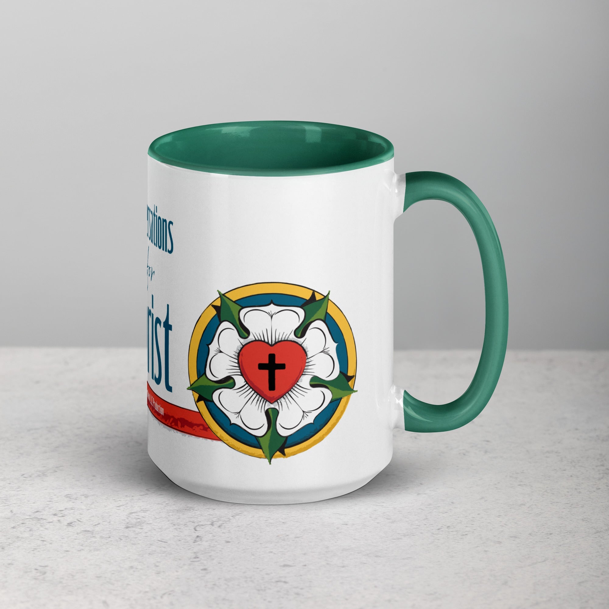 Conversations for Christ Mug with Luther Rose - Phoenix Anthem, LLC