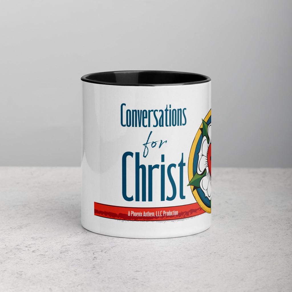 Conversations for Christ Mug with Luther Rose - Phoenix Anthem, LLC