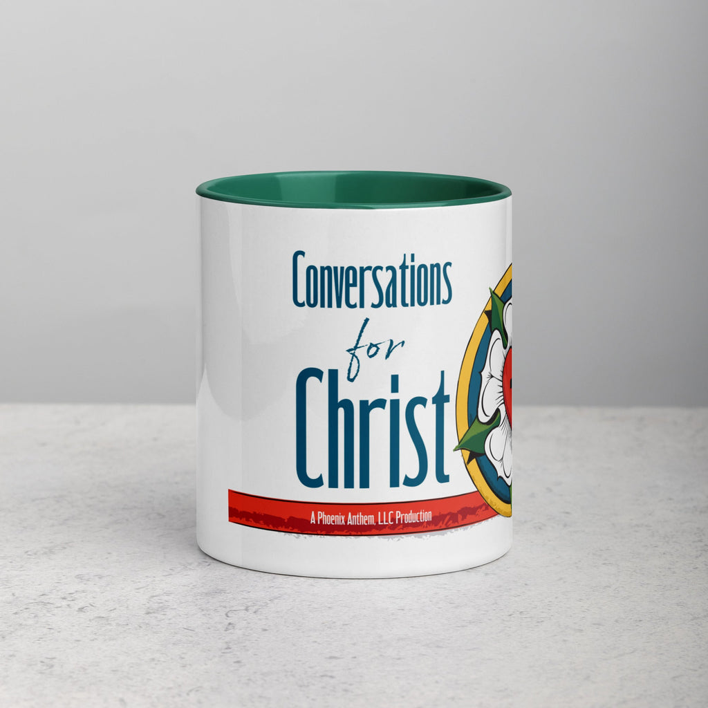 Conversations for Christ Mug with Luther Rose - Phoenix Anthem, LLC