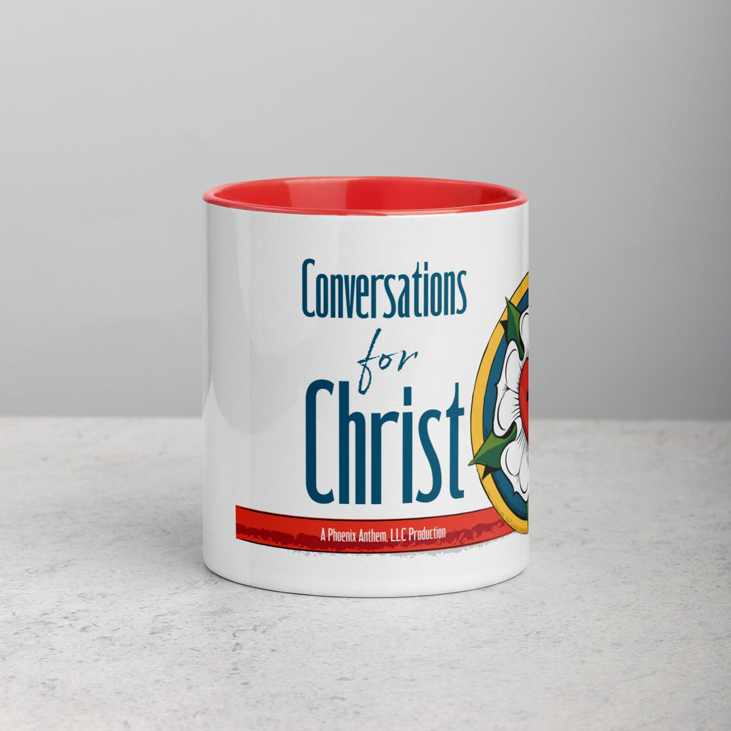 Conversations for Christ Mug with Luther Rose - Phoenix Anthem, LLC