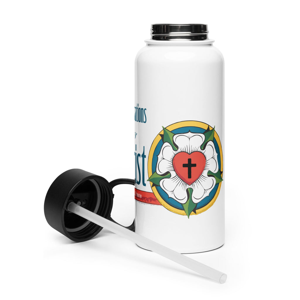 Conversations for Christ Stainless Steel Water Bottle (Straw Lid) - Phoenix Anthem, LLC