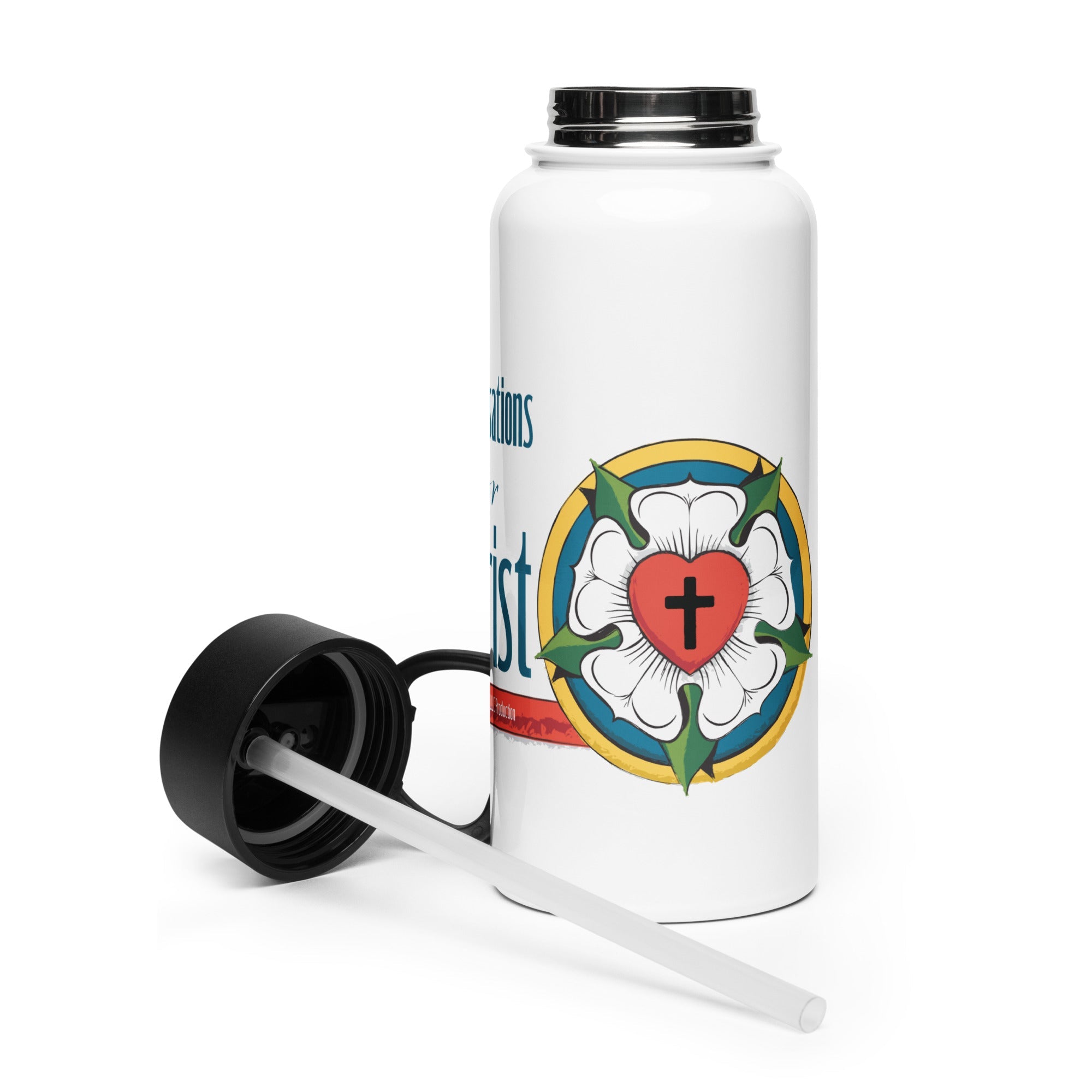 Conversations for Christ Stainless Steel Water Bottle (Straw Lid) - Phoenix Anthem, LLC