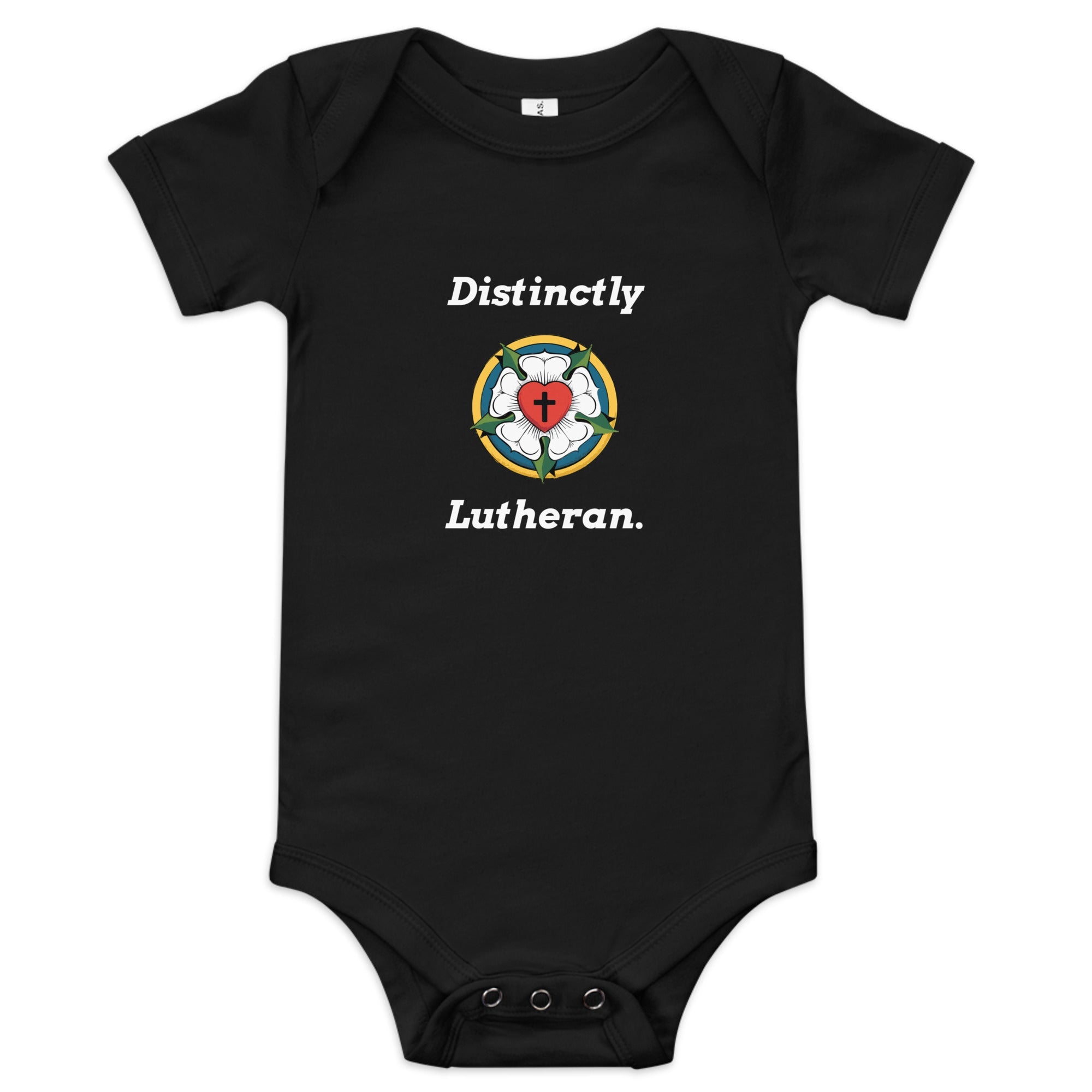 "Distinctly Lutheran" Baby Short Sleeve One - Piece - Phoenix Anthem, LLC