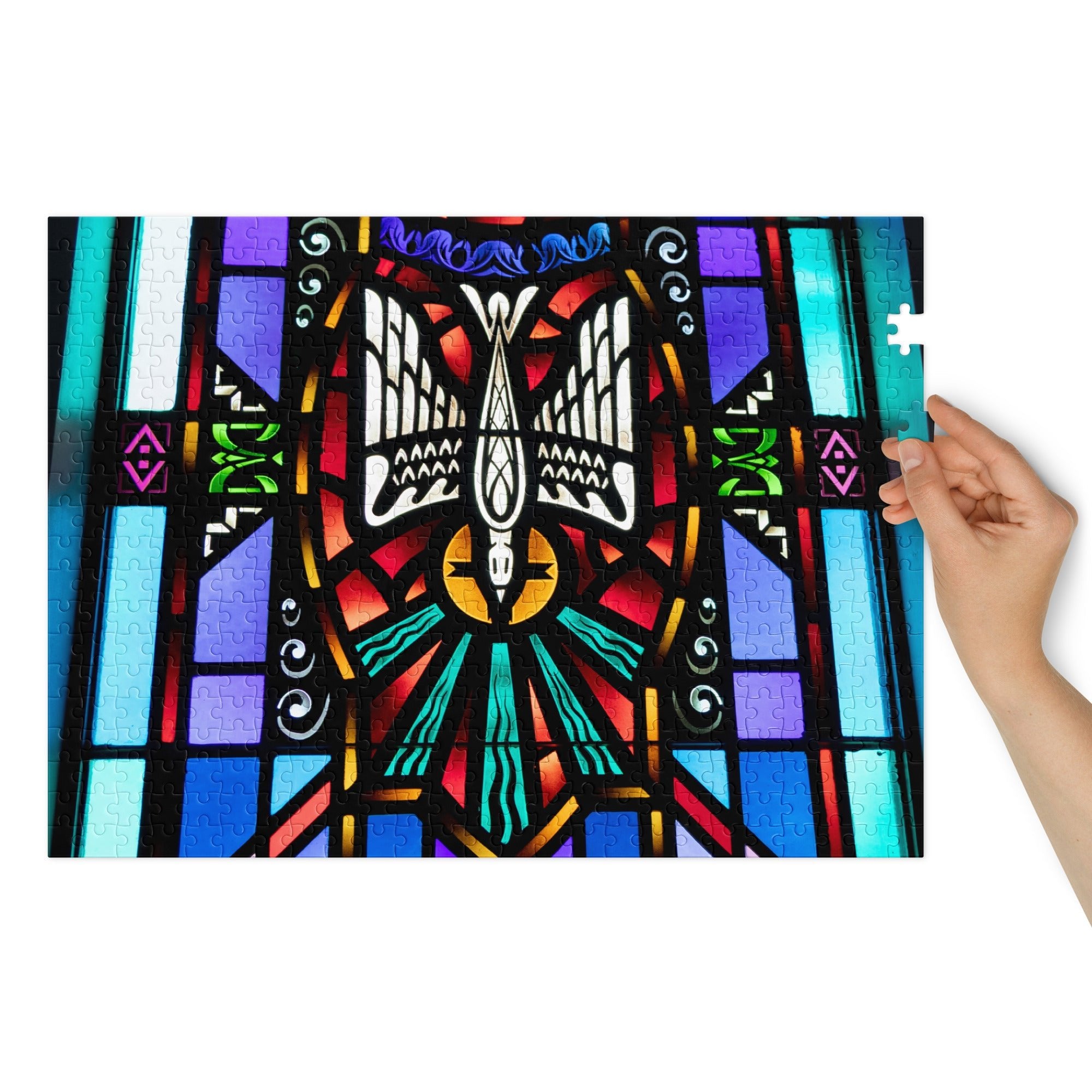 Holy Spirit Descending Dove Puzzle - Trinity Lutheran Church Stained Glass - Phoenix Anthem, LLC