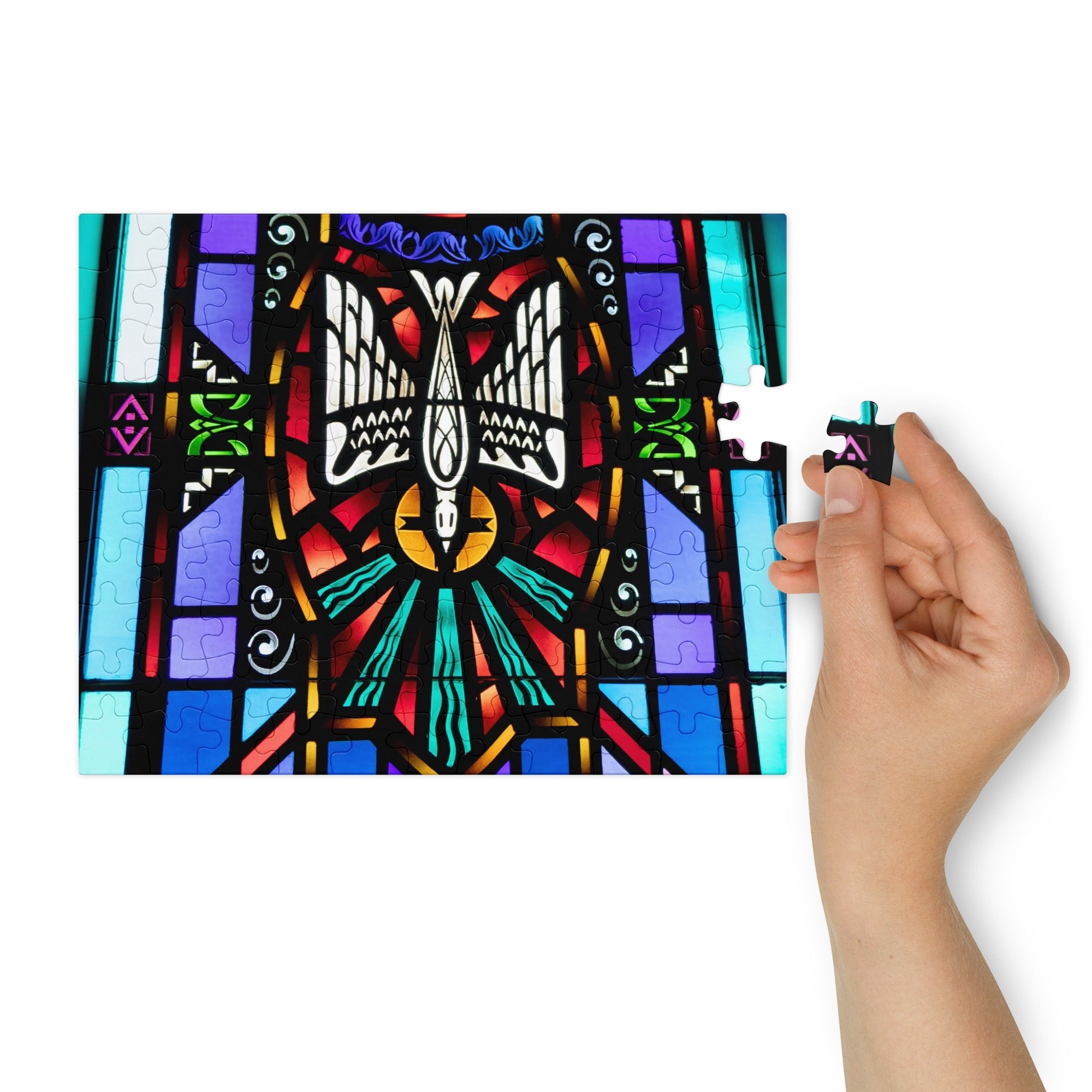 Holy Spirit Descending Dove Puzzle - Trinity Lutheran Church Stained Glass - Phoenix Anthem, LLC