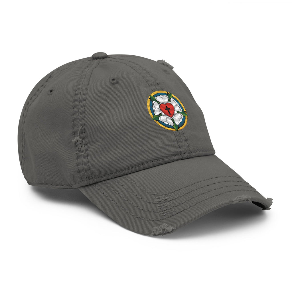 Luther Rose Embroidered Distressed Dad Hat - Phoenix Anthem, LLC