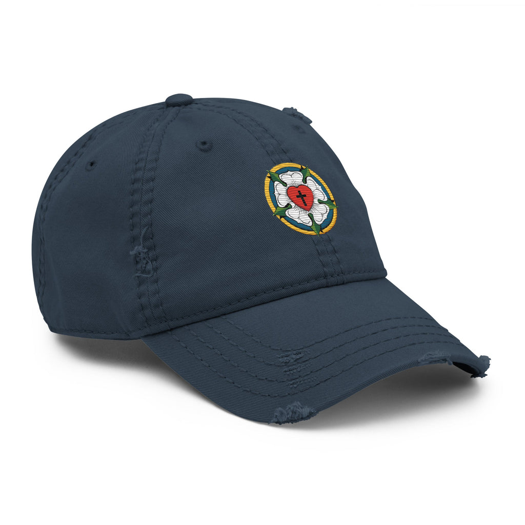 Luther Rose Embroidered Distressed Dad Hat - Phoenix Anthem, LLC