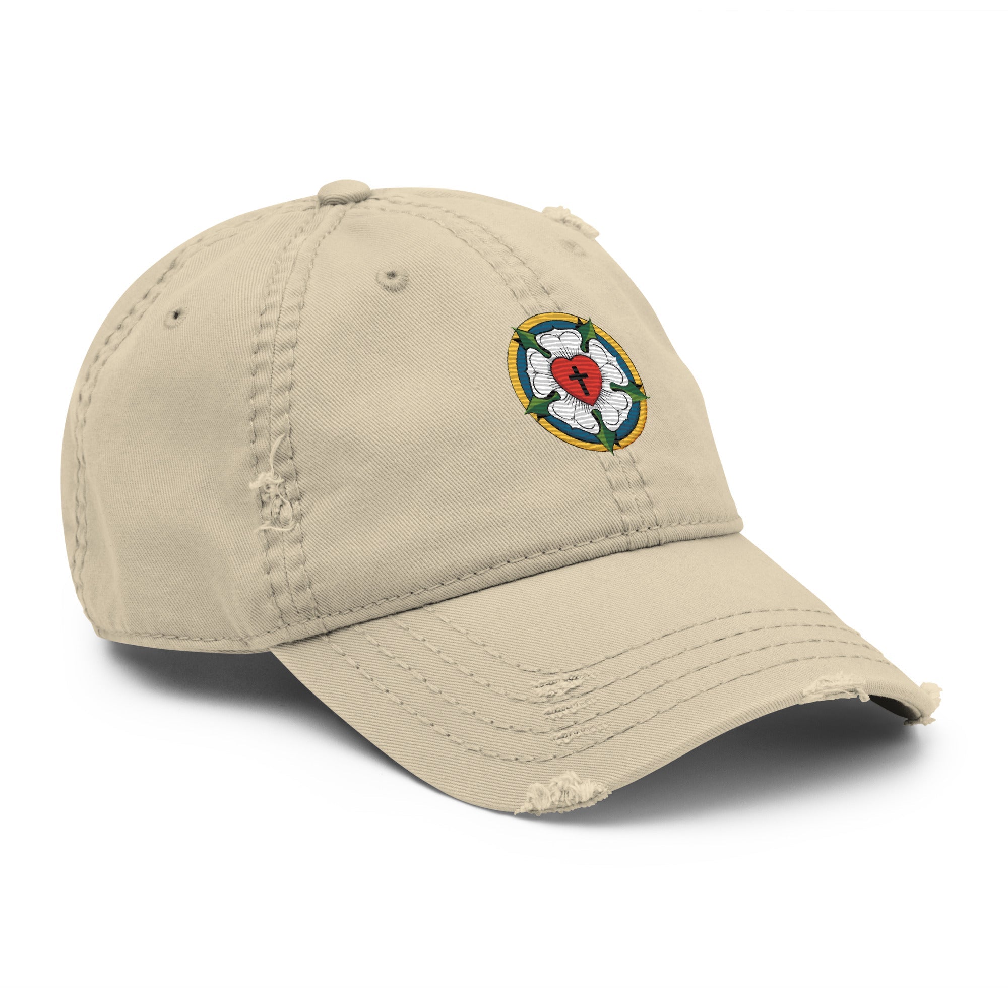 Luther Rose Embroidered Distressed Dad Hat - Phoenix Anthem, LLC