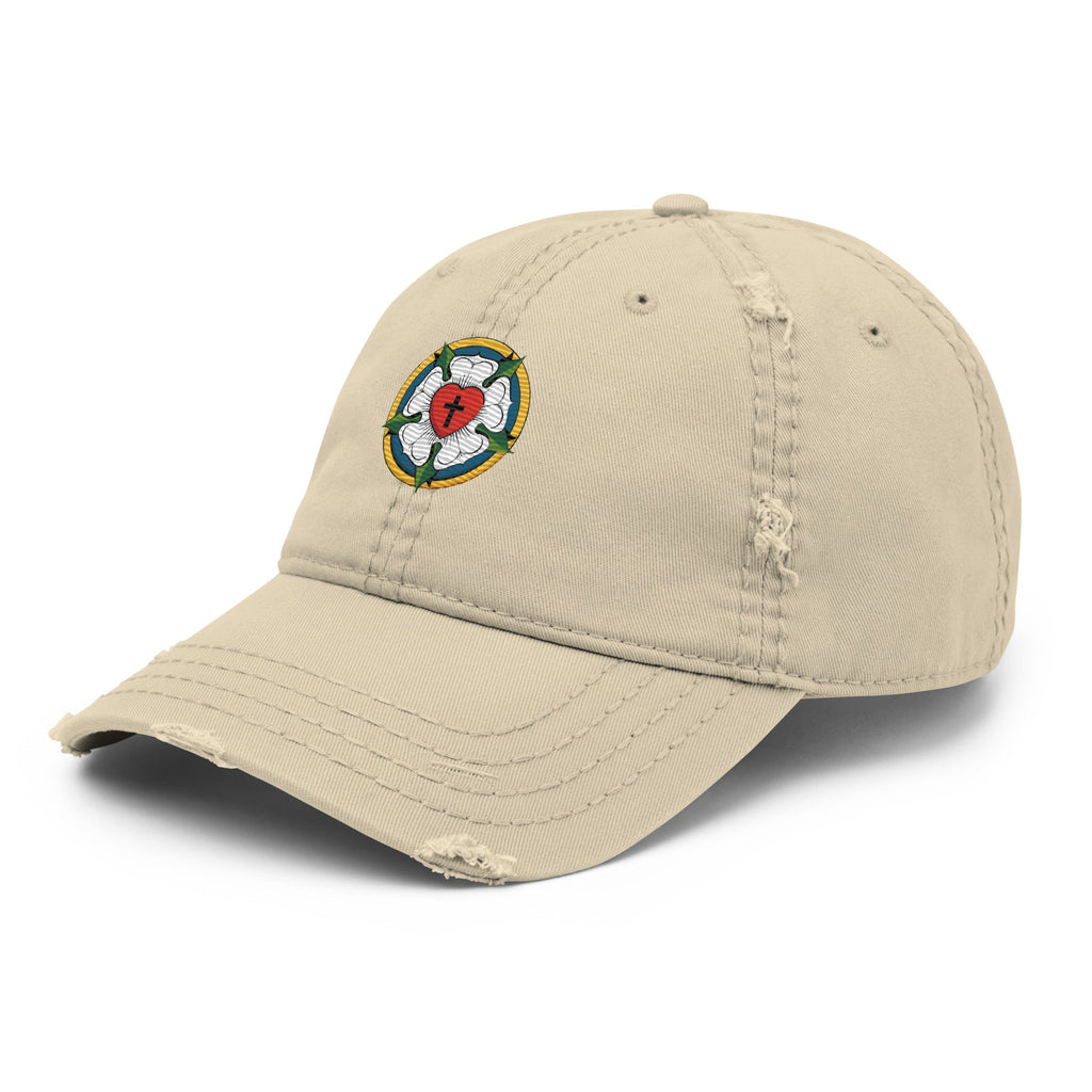 Luther Rose Embroidered Distressed Dad Hat - Phoenix Anthem, LLC