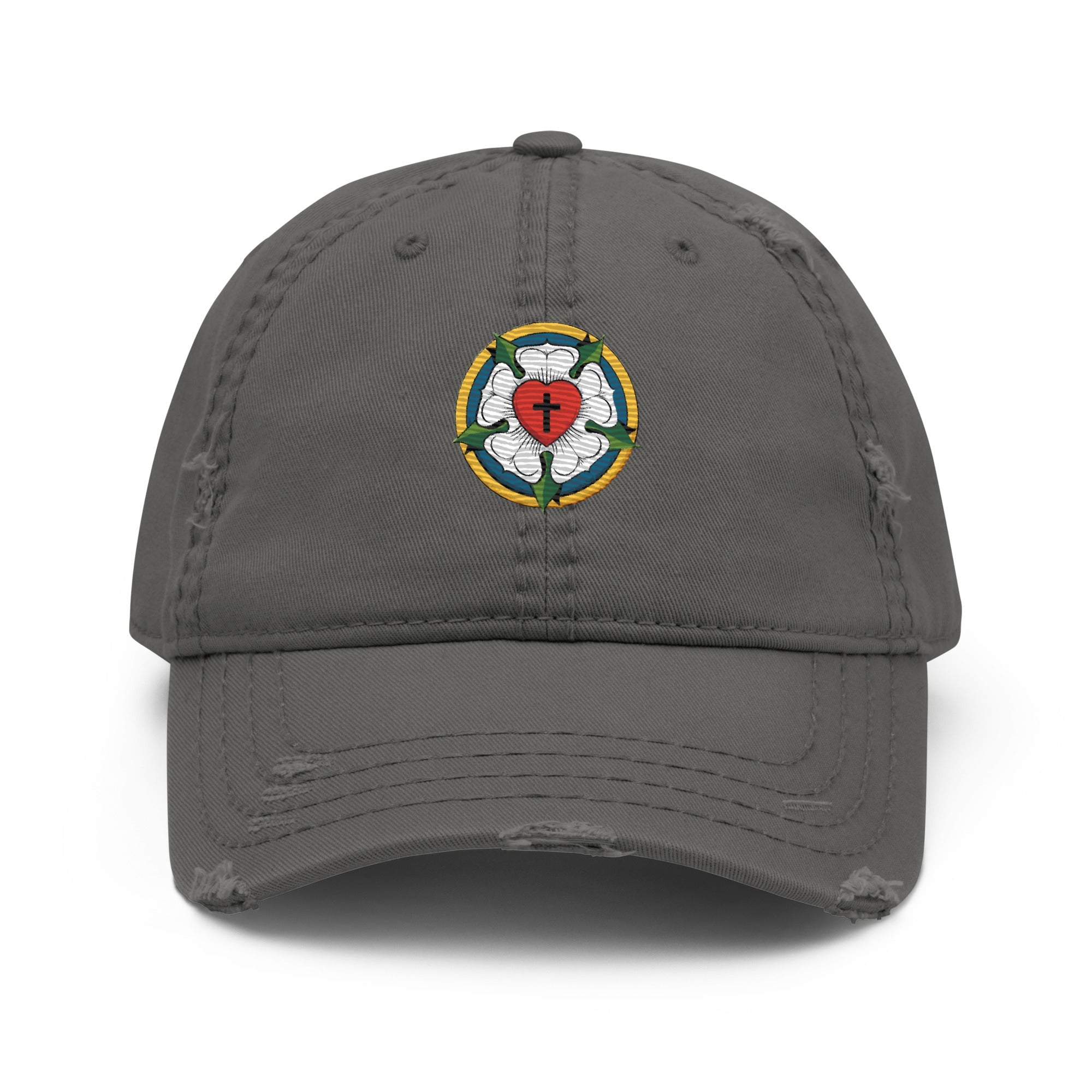 Luther Rose Embroidered Distressed Dad Hat - Phoenix Anthem, LLC