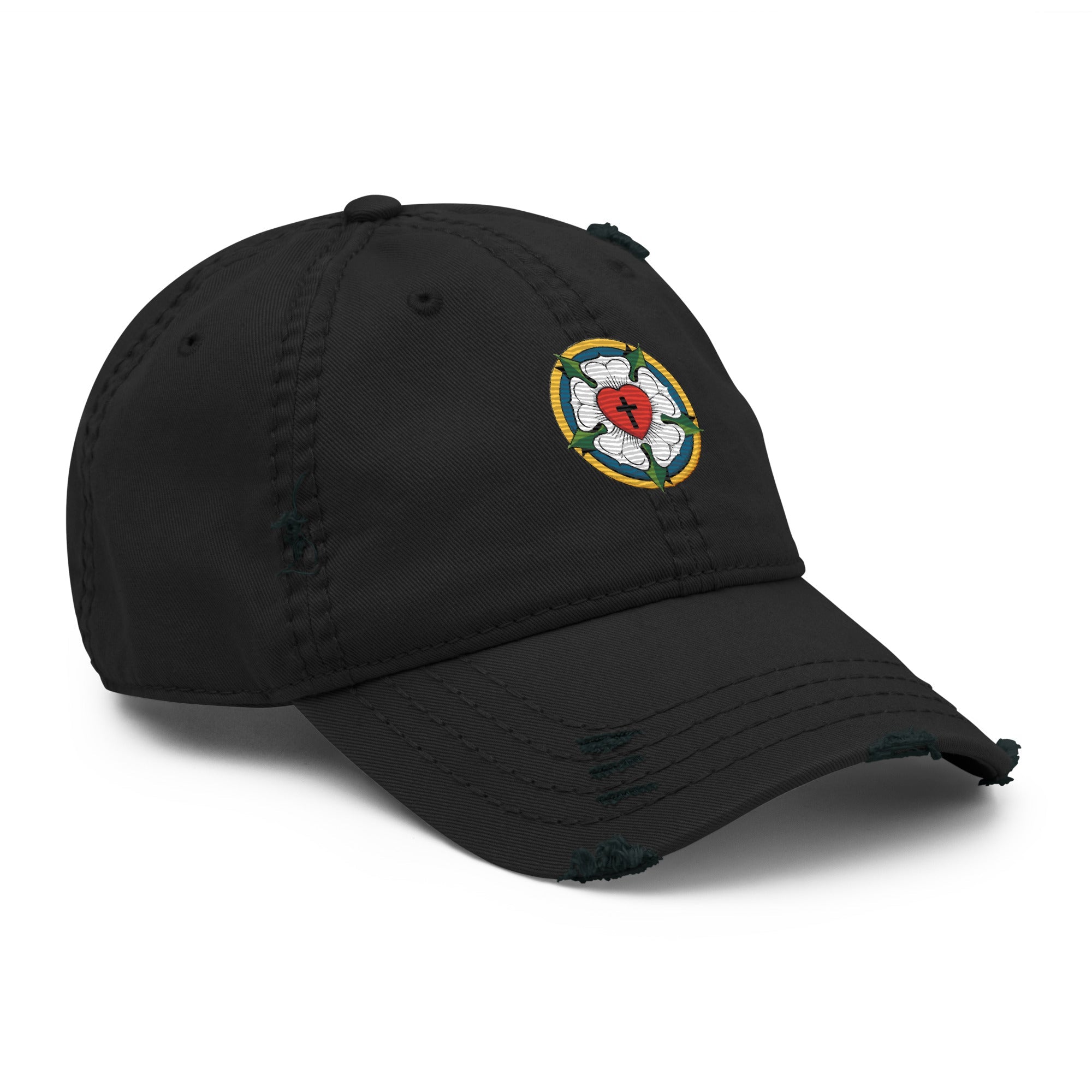 Luther Rose Embroidered Distressed Dad Hat - Phoenix Anthem, LLC
