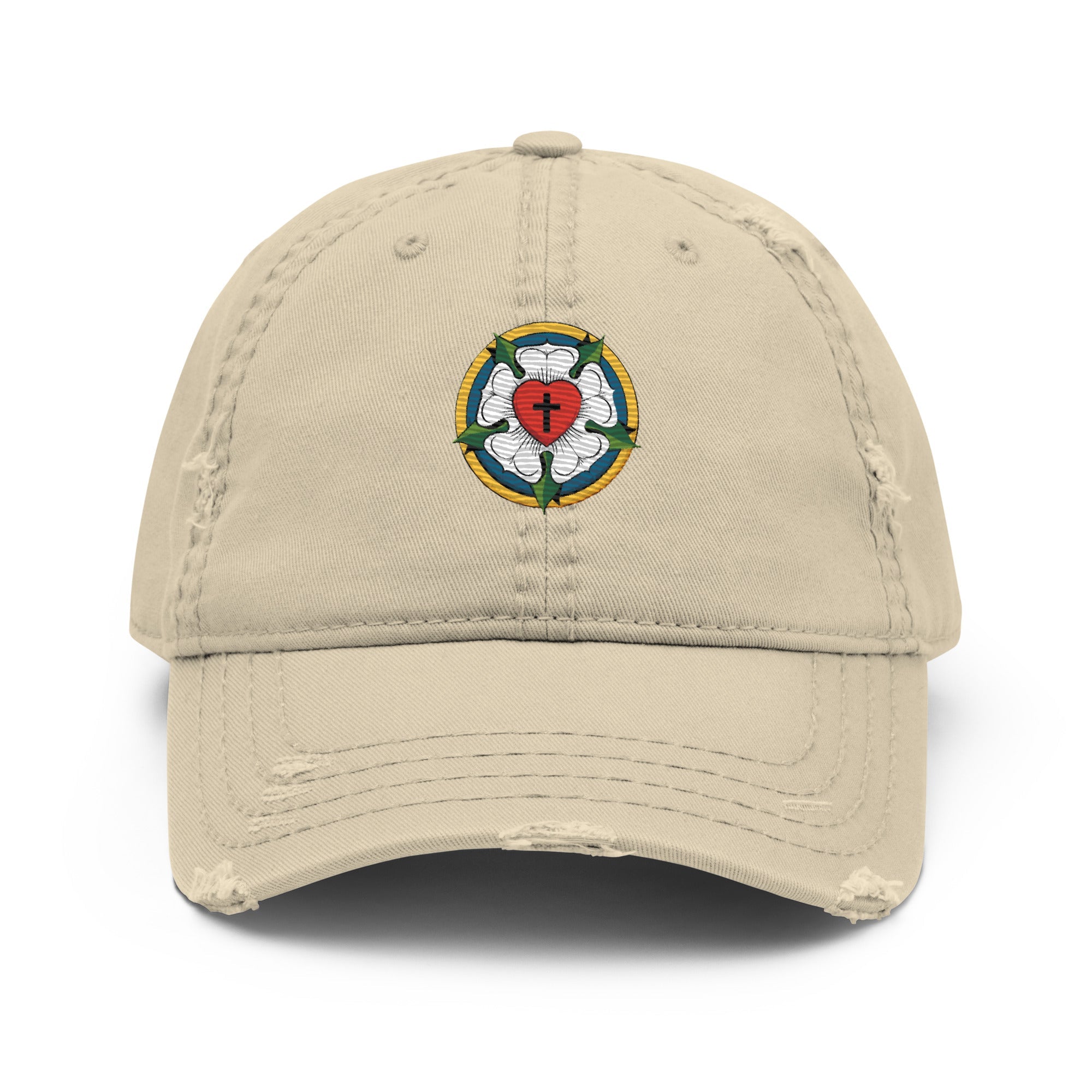 Luther Rose Embroidered Distressed Dad Hat - Phoenix Anthem, LLC