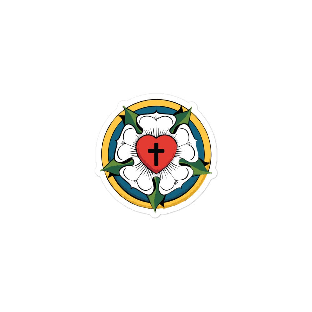 Luther Rose Sticker – Bubble - Free | Confess the Faith Boldly - Phoenix Anthem, LLC