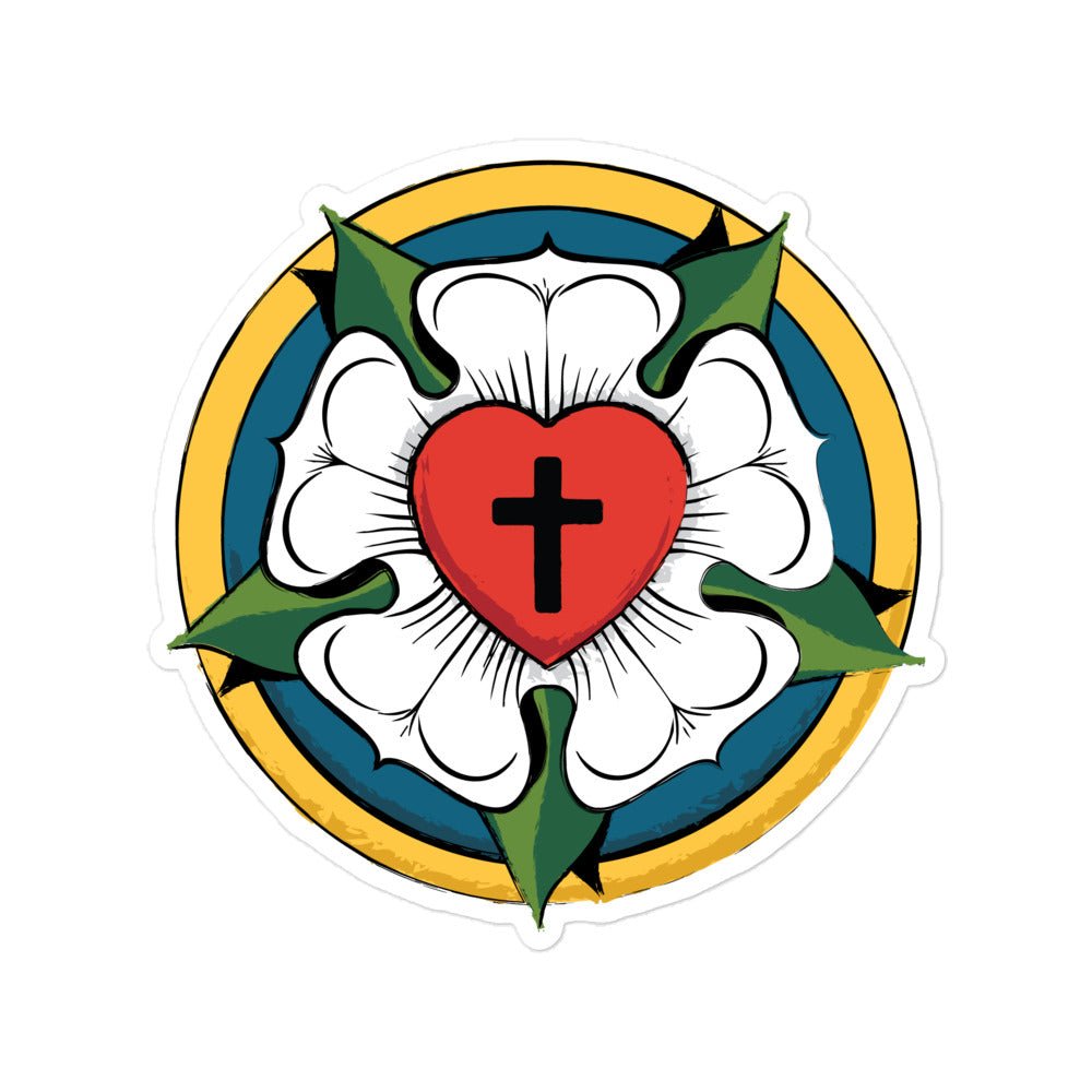 Luther Rose Sticker – Bubble - Free | Confess the Faith Boldly - Phoenix Anthem, LLC