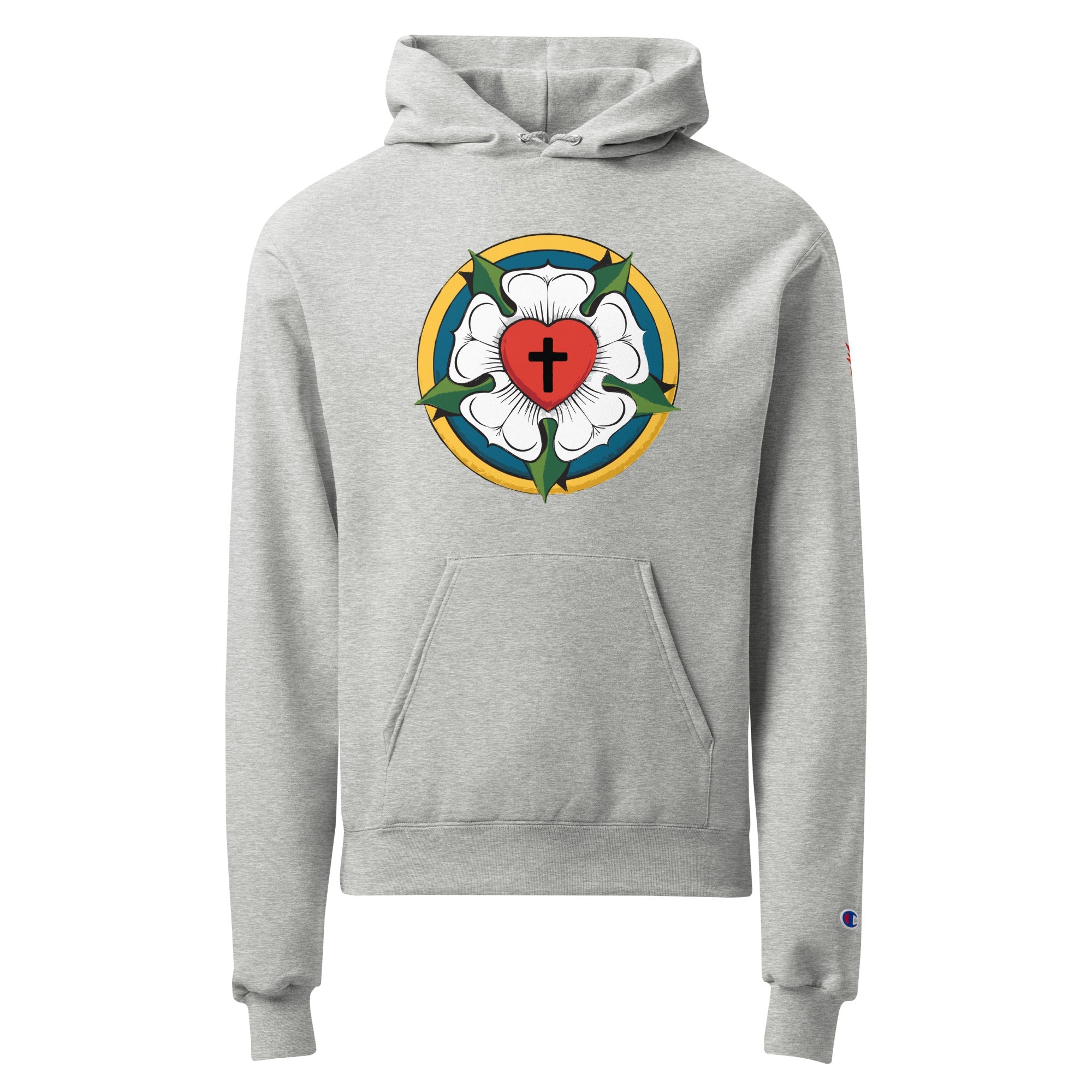 Luther Rose Unisex Champion Hoodie | Faith in Comfort - Phoenix Anthem, LLC