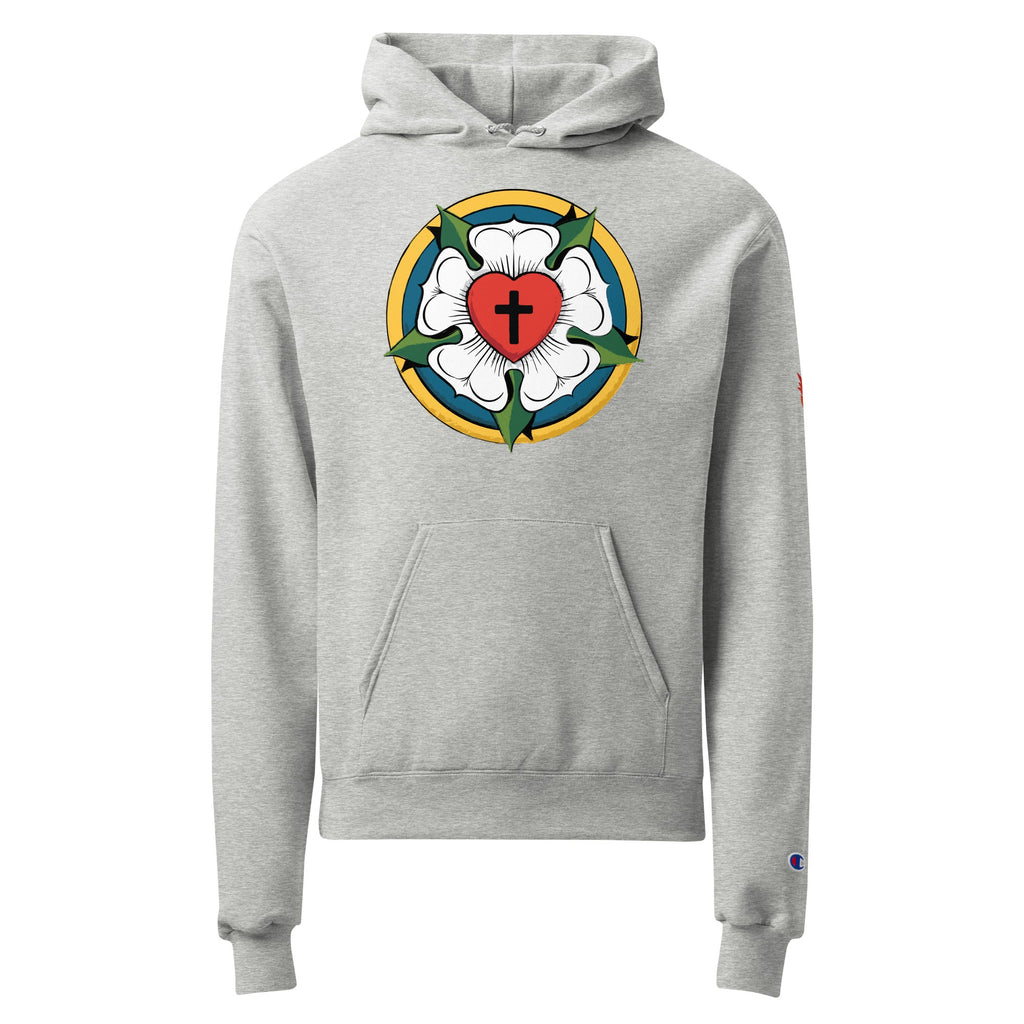 Luther Rose Unisex Champion Hoodie | Faith in Comfort - Phoenix Anthem, LLC