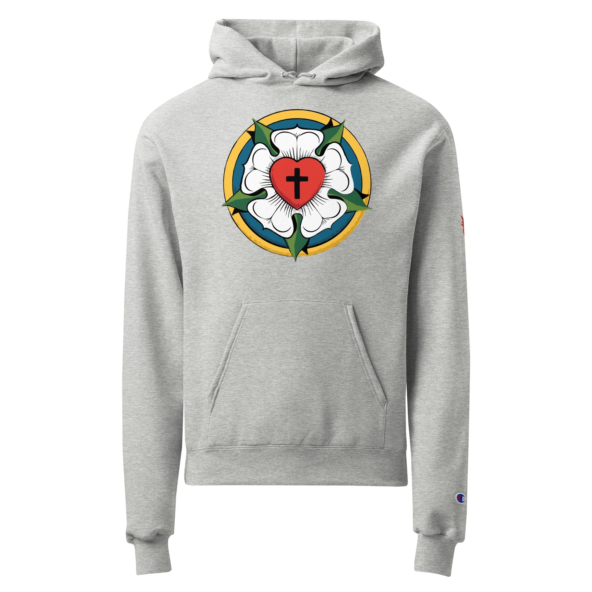 Luther Rose Unisex Champion Hoodie | Faith in Comfort - Phoenix Anthem, LLC