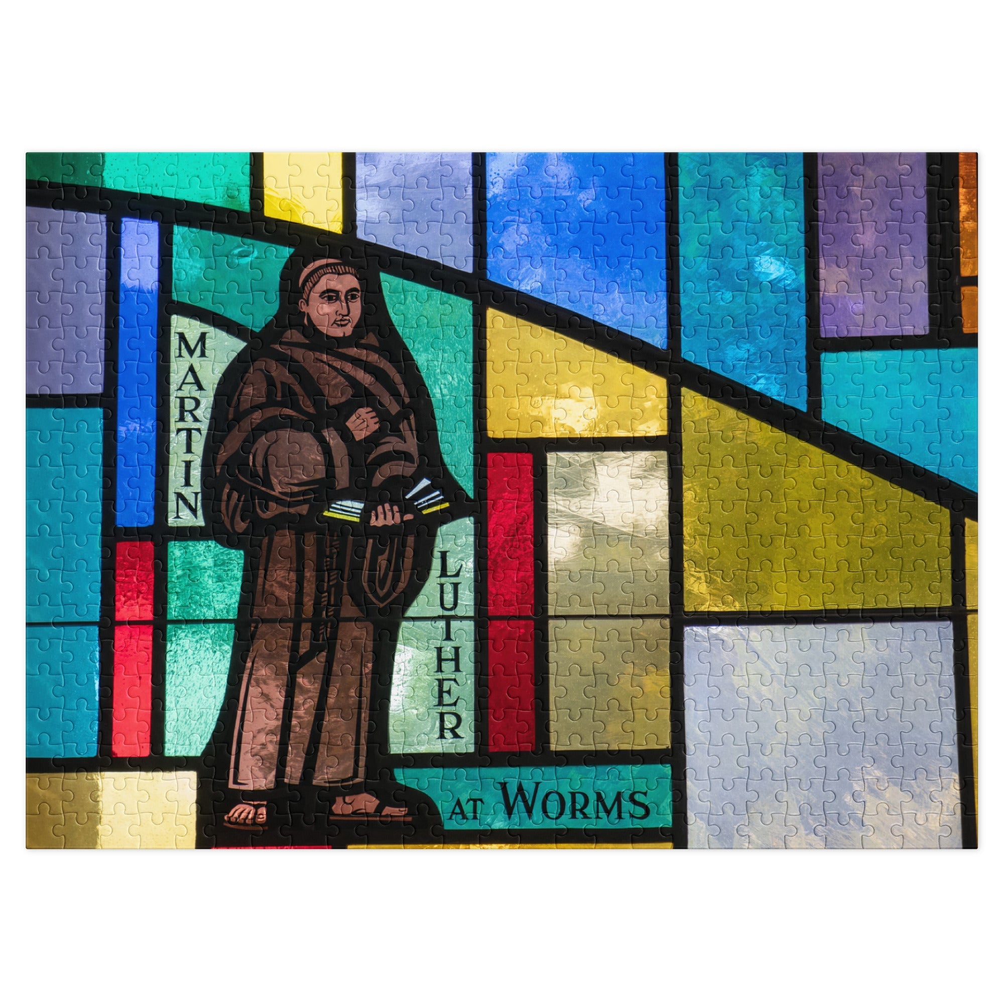 Martin Luther at Worms – Stained Glass Puzzle | Christian Reformation Art - Phoenix Anthem, LLC