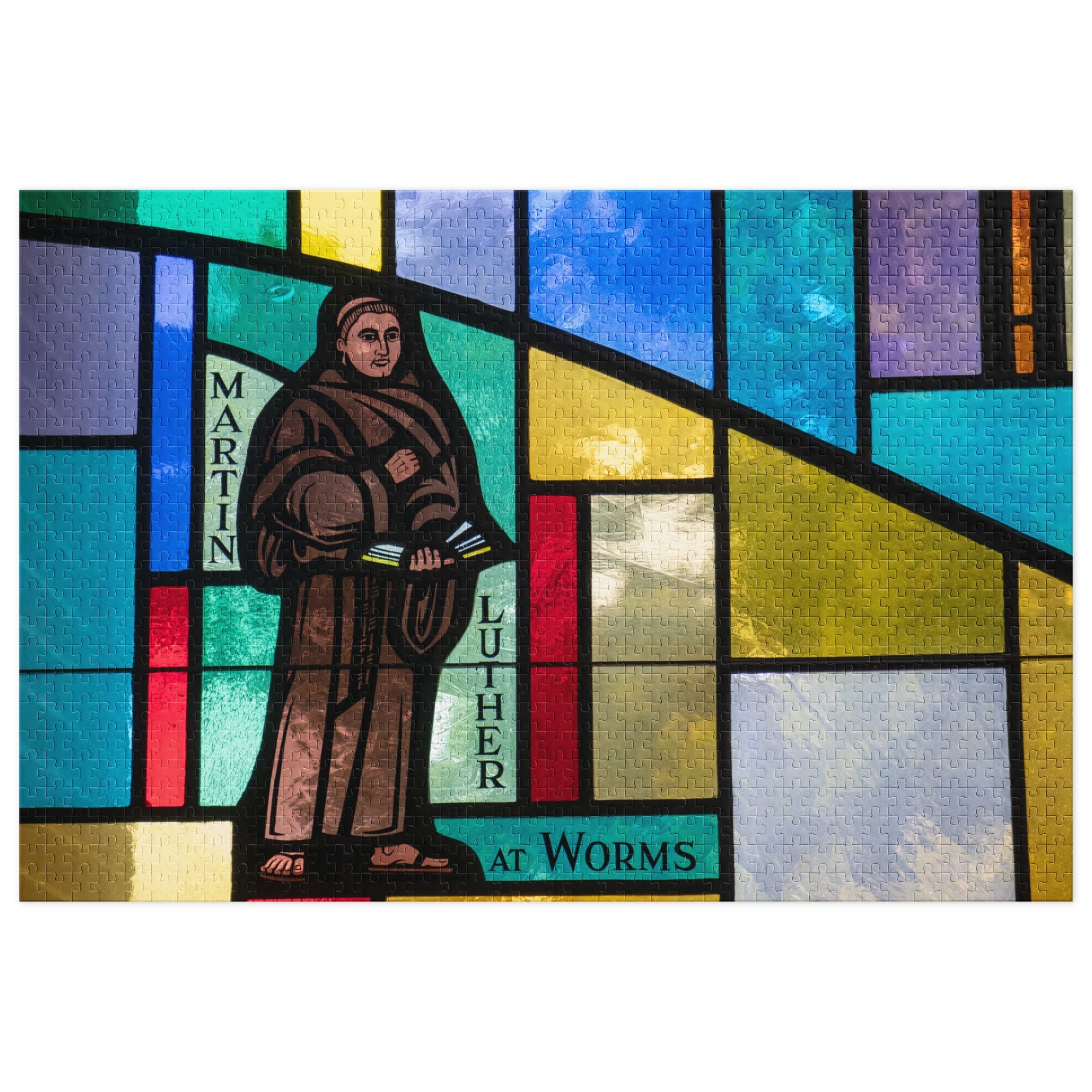 Martin Luther at Worms – Stained Glass Puzzle | Christian Reformation Art - Phoenix Anthem, LLC