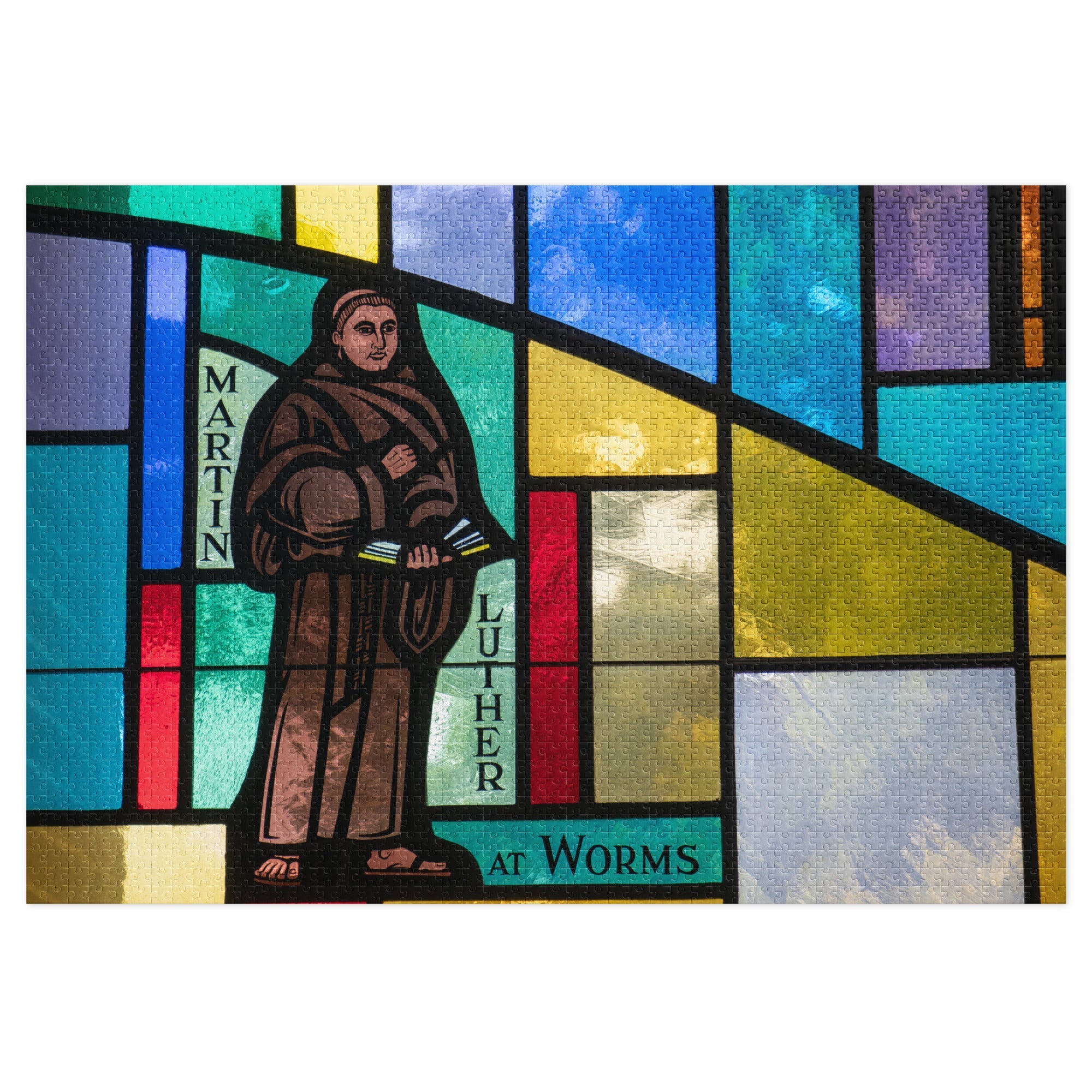 Martin Luther at Worms – Stained Glass Puzzle | Christian Reformation Art - Phoenix Anthem, LLC