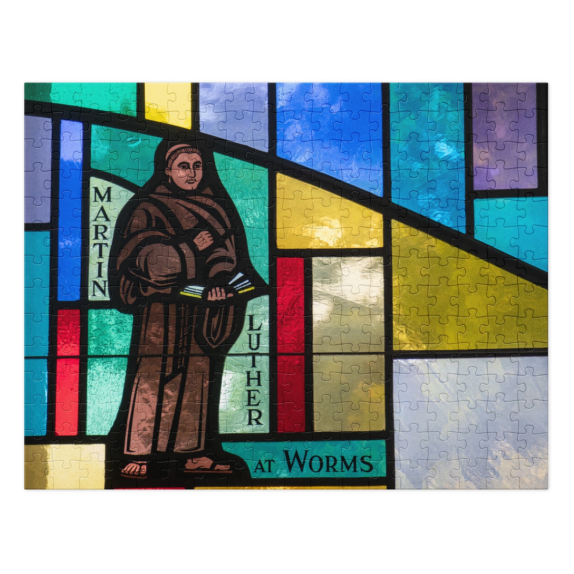 Martin Luther at Worms – Stained Glass Puzzle | Christian Reformation Art - Phoenix Anthem, LLC