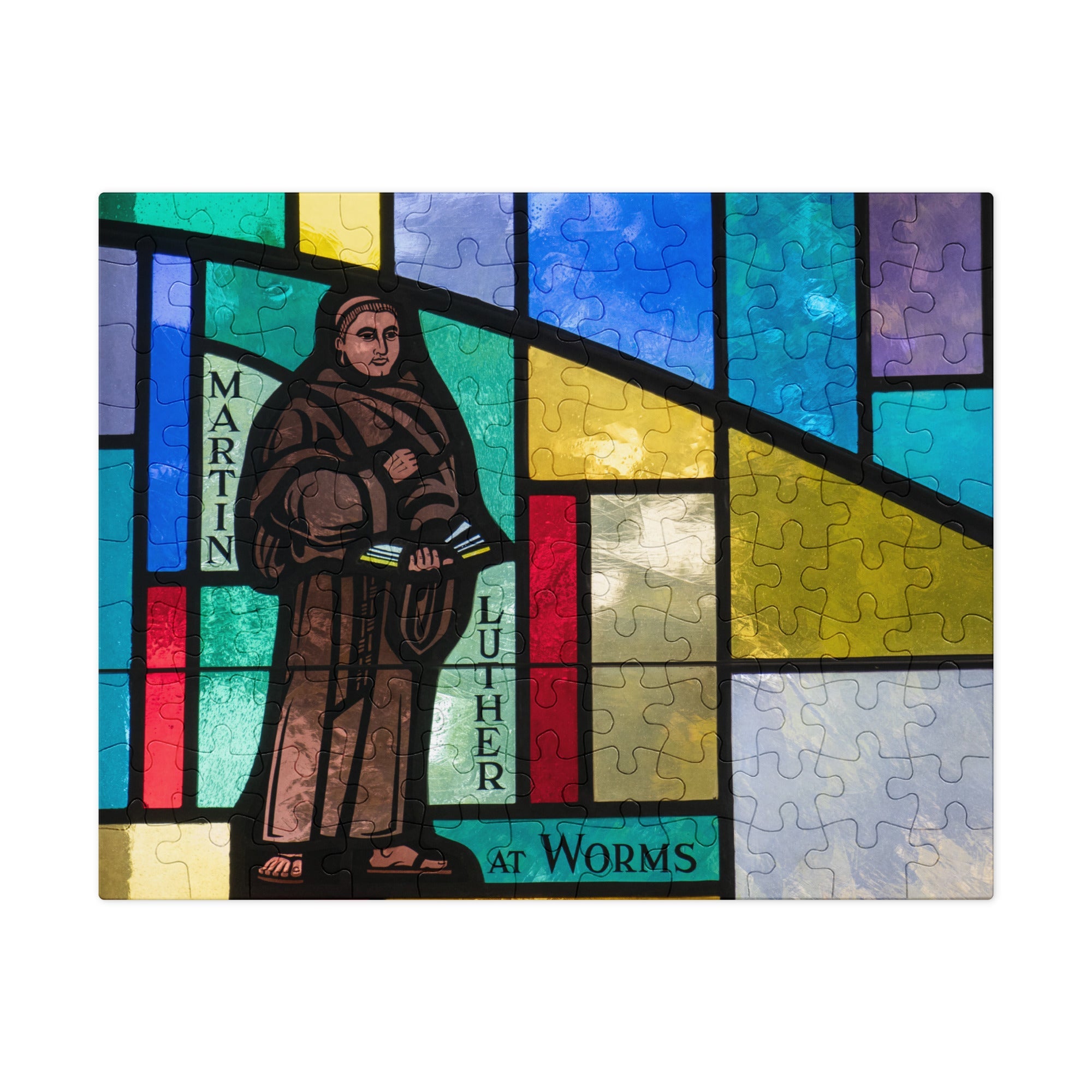 Martin Luther at Worms – Stained Glass Puzzle | Christian Reformation Art - Phoenix Anthem, LLC