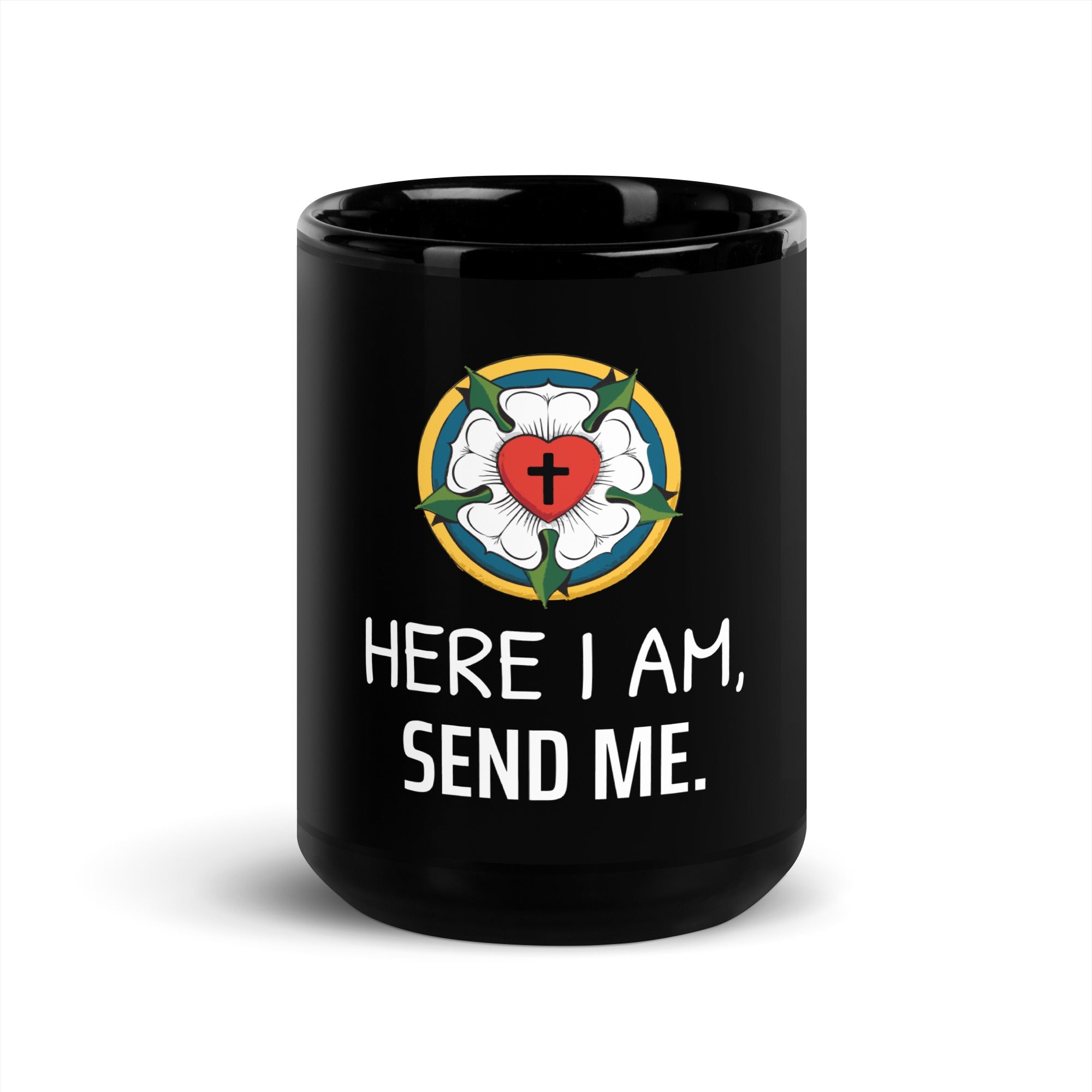 "Send Me" 15 oz Black Glossy Mug - Phoenix Anthem, LLC