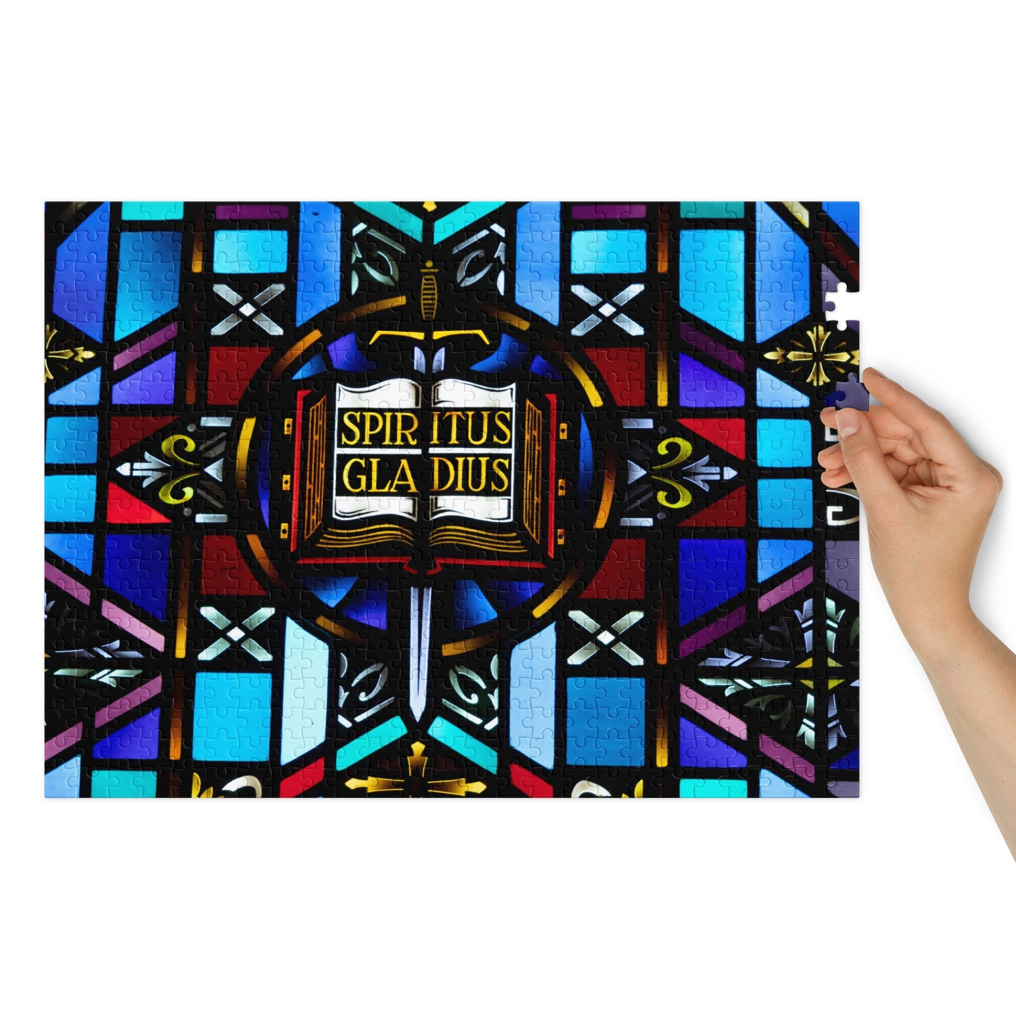 Spiritus Gladius Puzzle – Trinity Lutheran Church Stained Glass - Phoenix Anthem, LLC