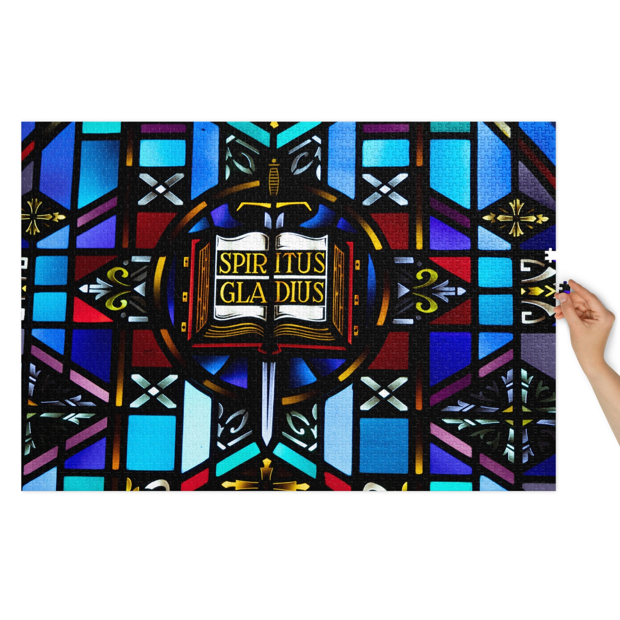 Spiritus Gladius Puzzle – Trinity Lutheran Church Stained Glass - Phoenix Anthem, LLC