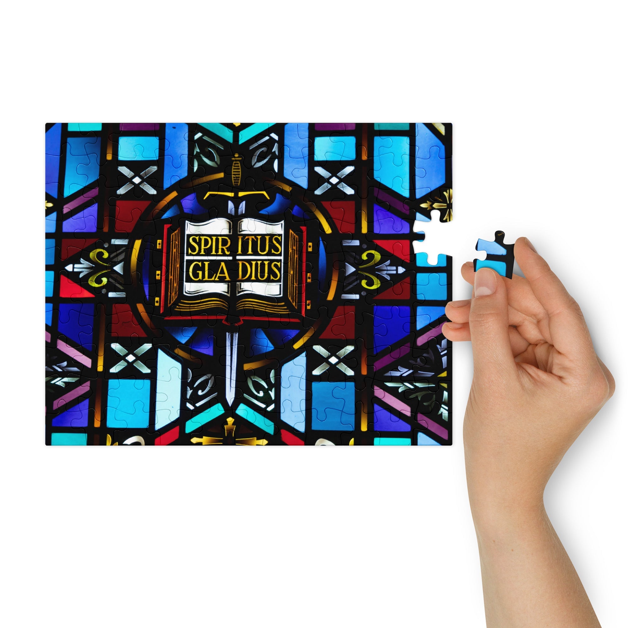 Spiritus Gladius Puzzle – Trinity Lutheran Church Stained Glass - Phoenix Anthem, LLC
